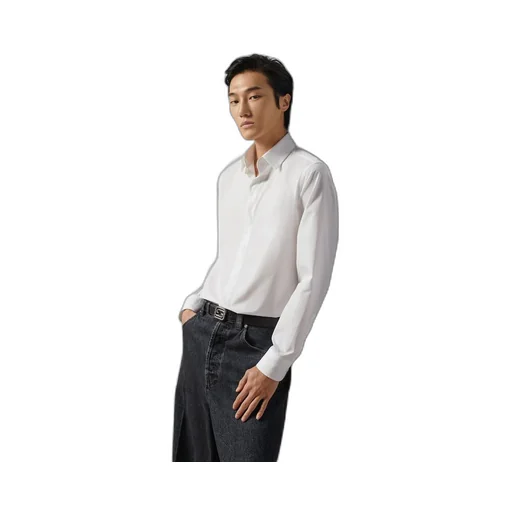 Cotton poplin shirt with Double G
