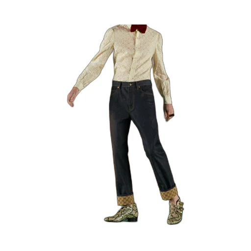 Denim trousers with cuffs