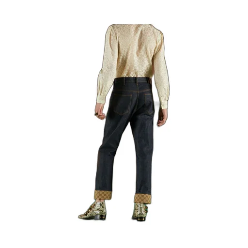Denim trousers with cuffs