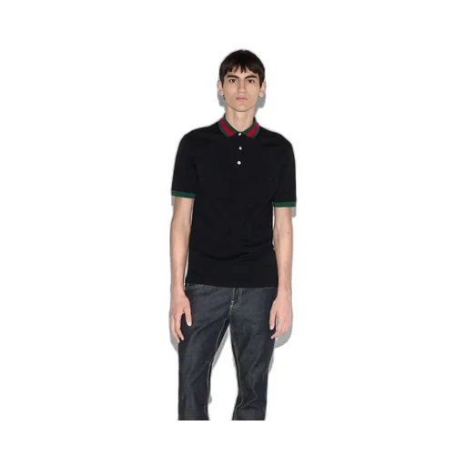 Cotton piquet polo with Web collar