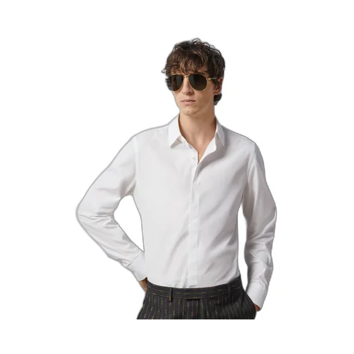 Cotton poplin shirt with Double G