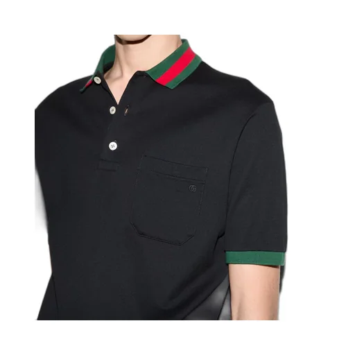 Cotton piquet polo with Web collar