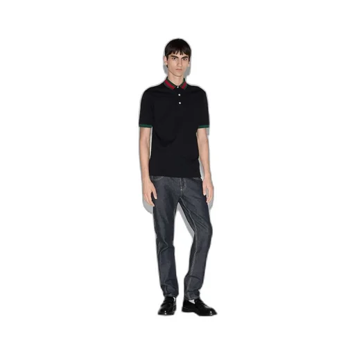 Cotton piquet polo with Web collar