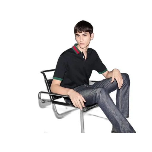 Cotton piquet polo with Web collar