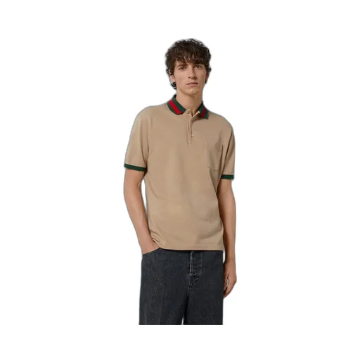 Cotton piquet polo with Web collar