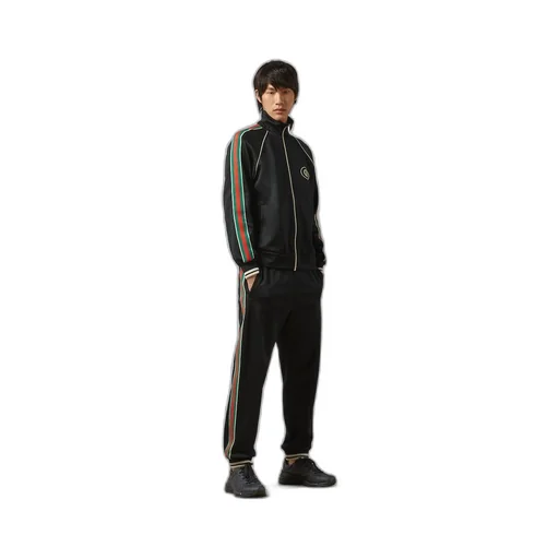 Technical jersey track bottoms