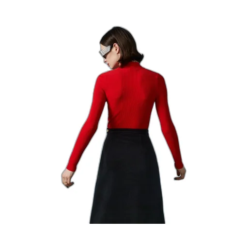 Extra fine rib viscose polo shirt