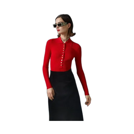 Extra fine rib viscose polo shirt