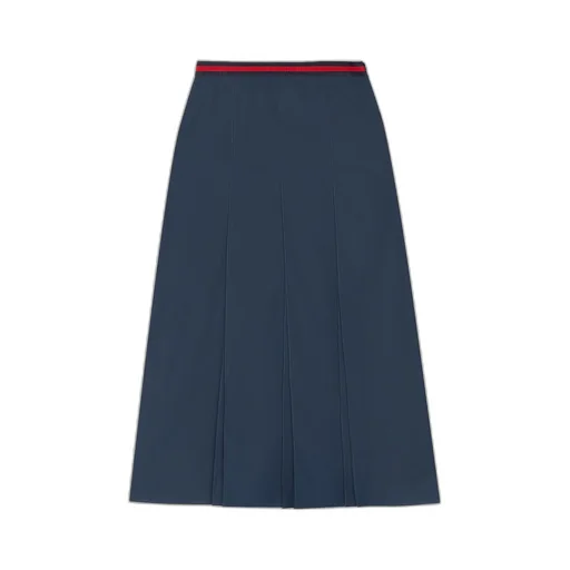 Cotton poplin skirt with Web