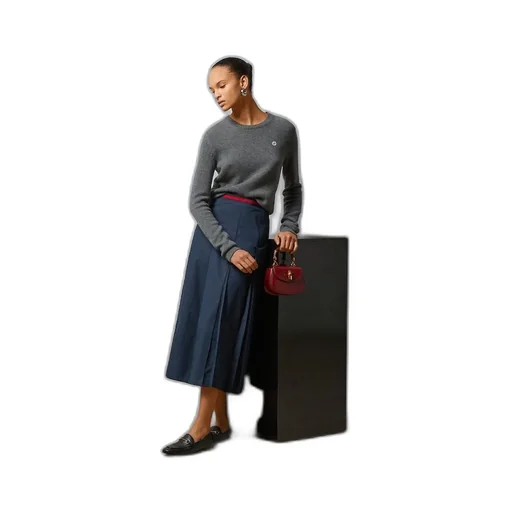 Cotton poplin skirt with Web