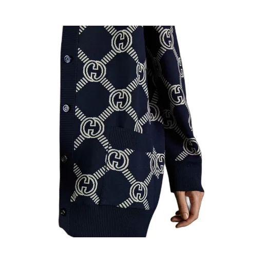 Reversible GG wool jacquard cardigan