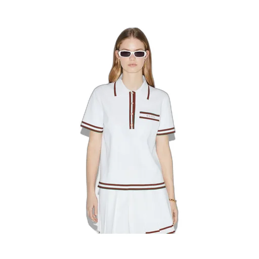 Stretch viscose polo top