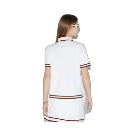 Stretch viscose polo top
