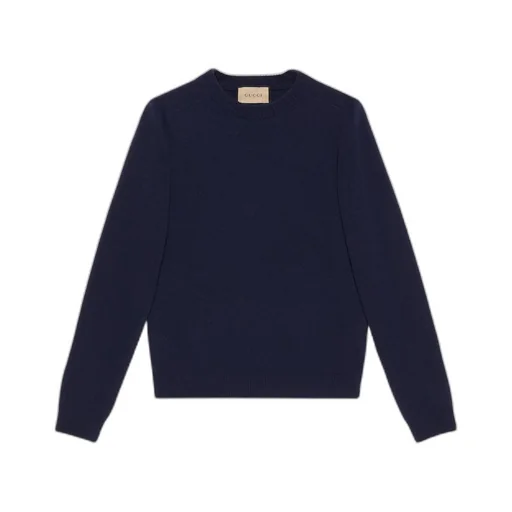 Wool jumper with Gucci patch