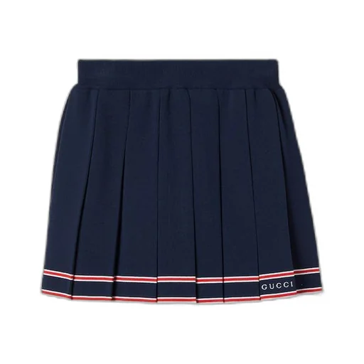 Pleated skirt with striped trim