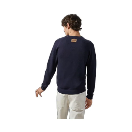 Wool jumper with Gucci patch