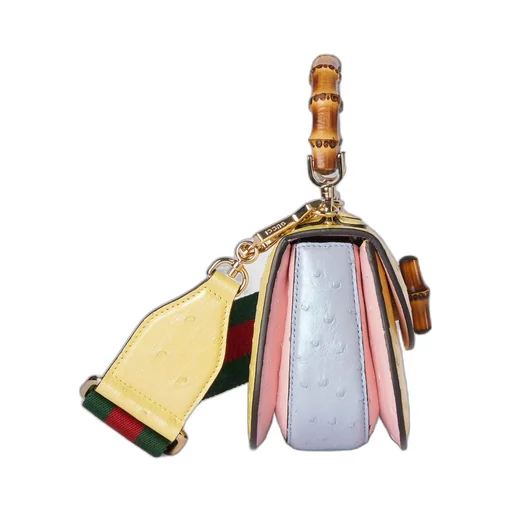 Gucci Bamboo 1947 mini ostrich top handle bag