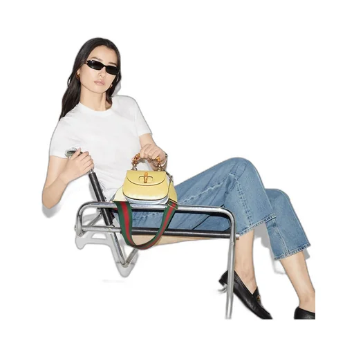 Gucci Bamboo 1947 mini ostrich top handle bag