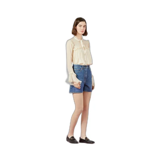 Denim shorts with Horsebit details