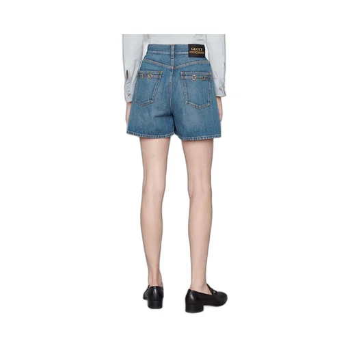 Denim shorts with Horsebit details