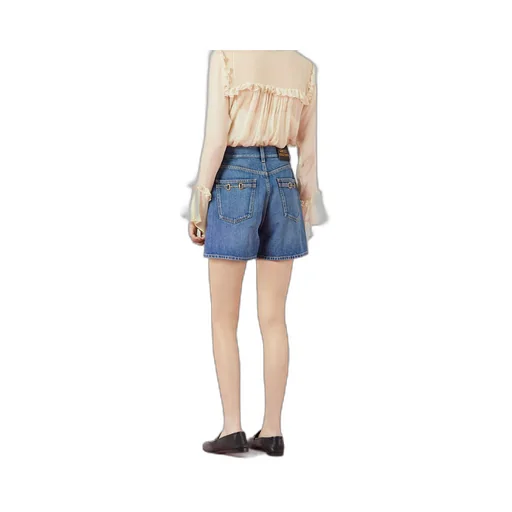 Denim shorts with Horsebit details