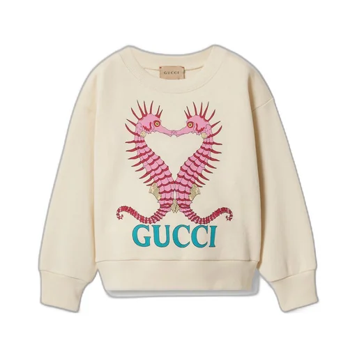 Children's cotton sweatshirt with seahorses