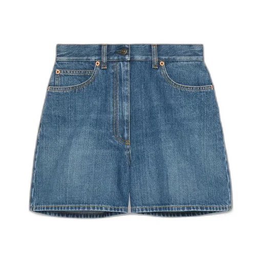 Denim shorts with Horsebit details