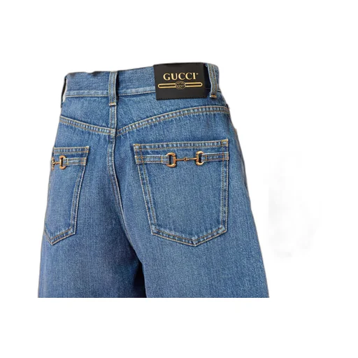 Denim shorts with Horsebit details