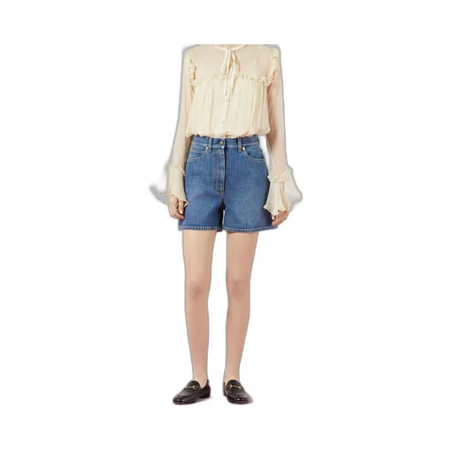 Denim shorts with Horsebit details