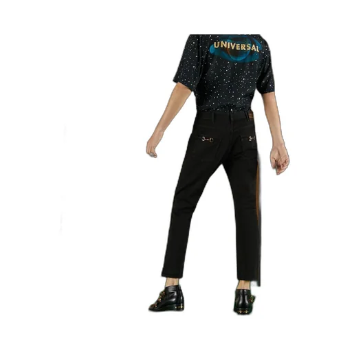 Tapered denim trousers