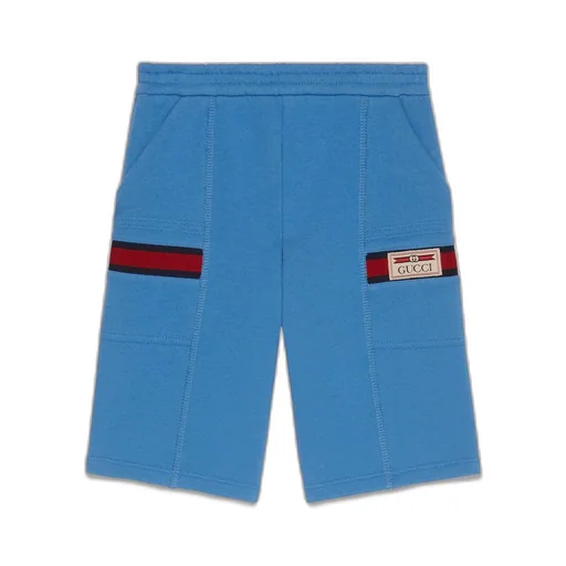 Children's cotton shorts with Gucci label