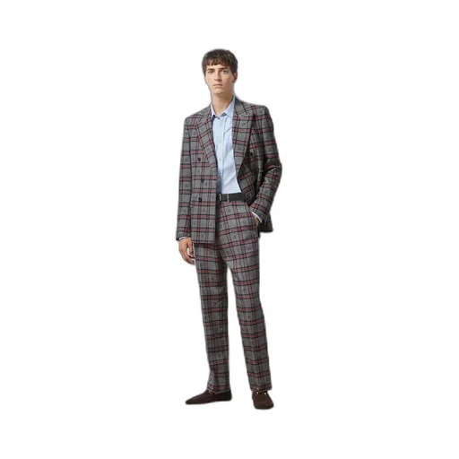 G cheque wool trousers