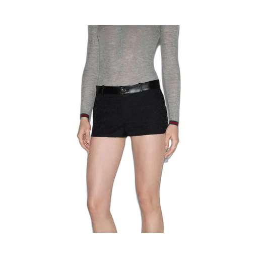 GG canvas and leather shorts