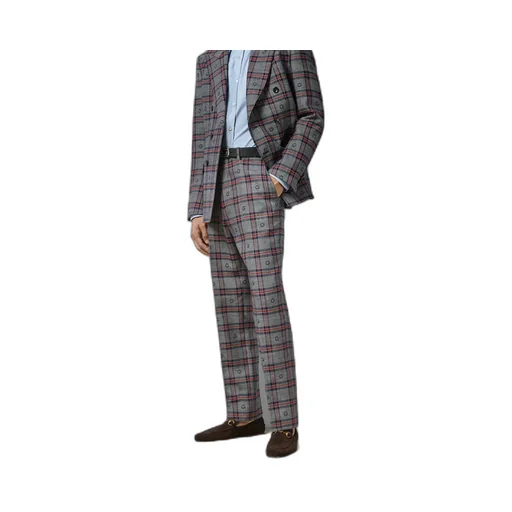 G cheque wool trousers