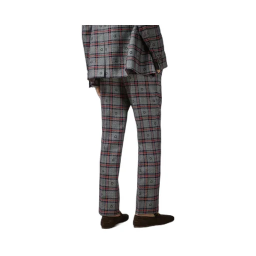 G cheque wool trousers