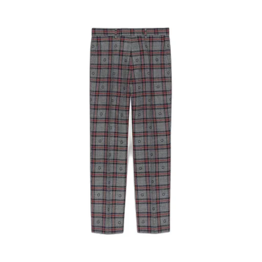 G cheque wool trousers