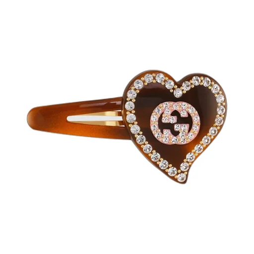 Hair clip with GG and heart detail
