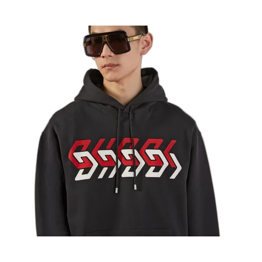 Jersey sweatshirt with Gucci mirror print