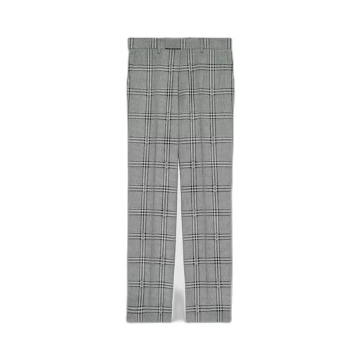 Horsebit check wool tailored trouser