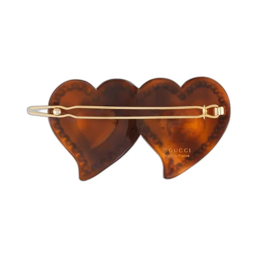 Hair clip with GG and hearts
