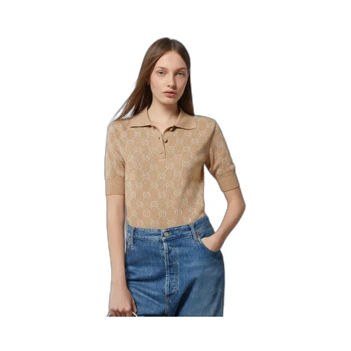 Lamé GG jacquard knit polo
