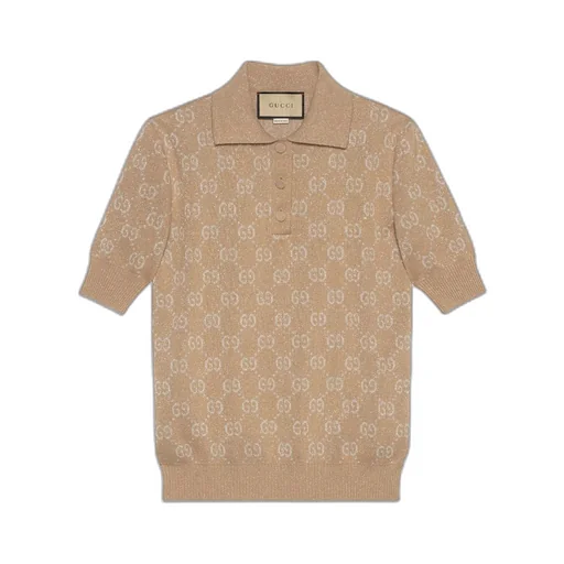 Lamé GG jacquard knit polo