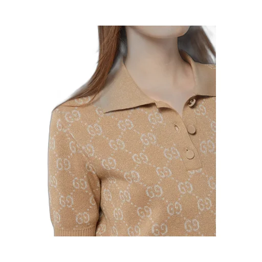 Lamé GG jacquard knit polo