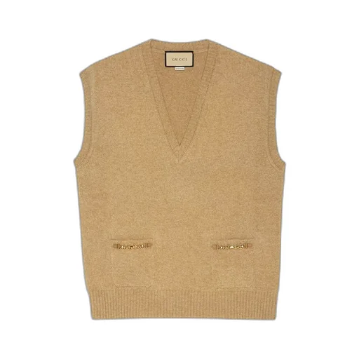 Cashmere vest with chain detail
