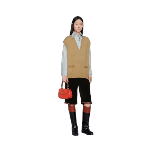 Cashmere vest with chain detail