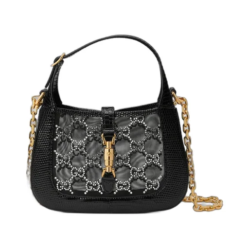 Jackie 1961 mini crystal GG lizard bag