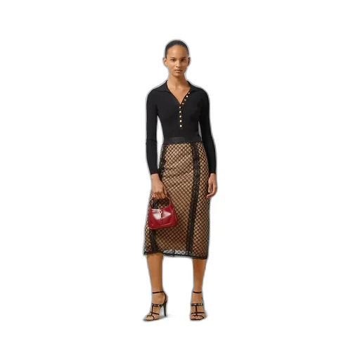 GG net skirt with lace trims