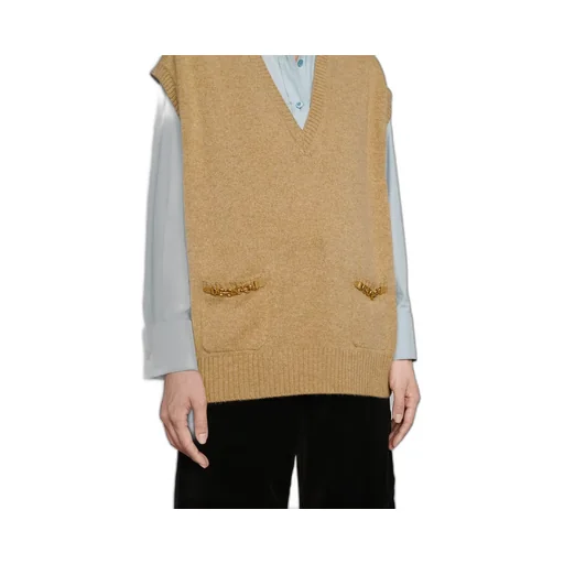 Cashmere vest with chain detail