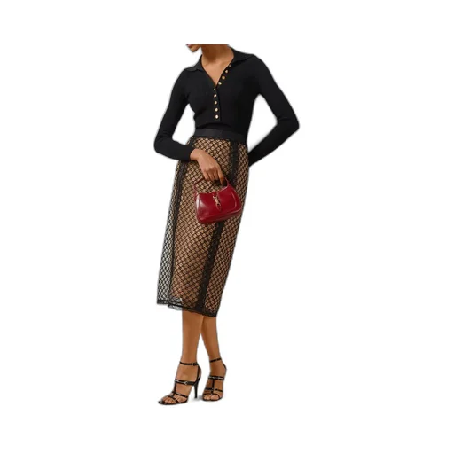 GG net skirt with lace trims