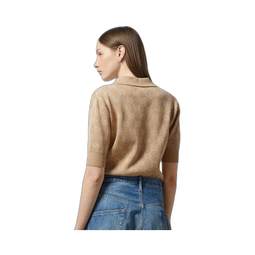 Lamé GG jacquard knit polo